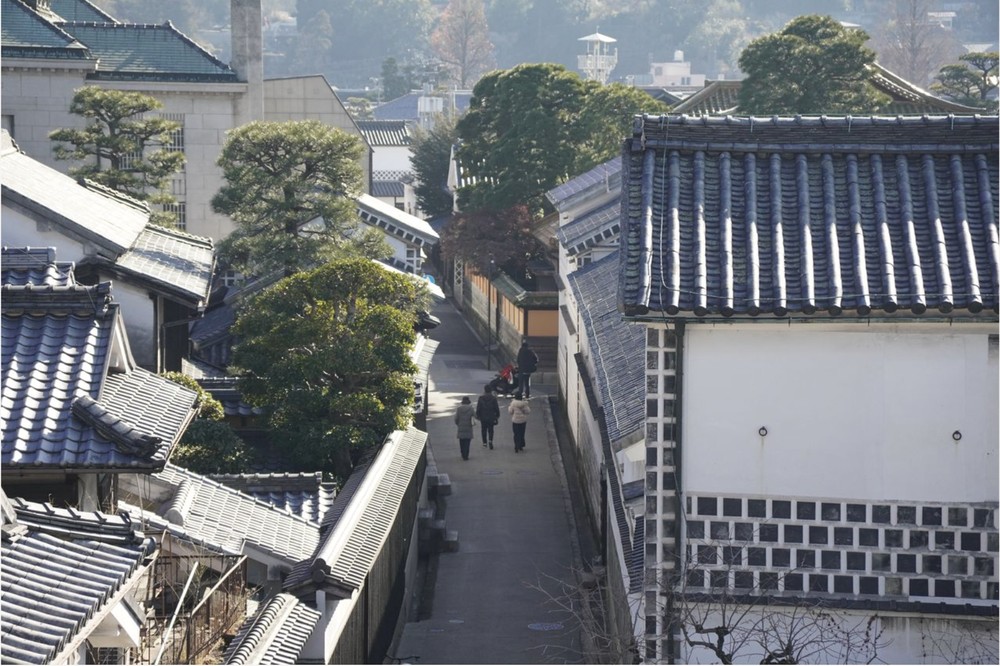 View over Kurashiki rooftops from Achi Shrine