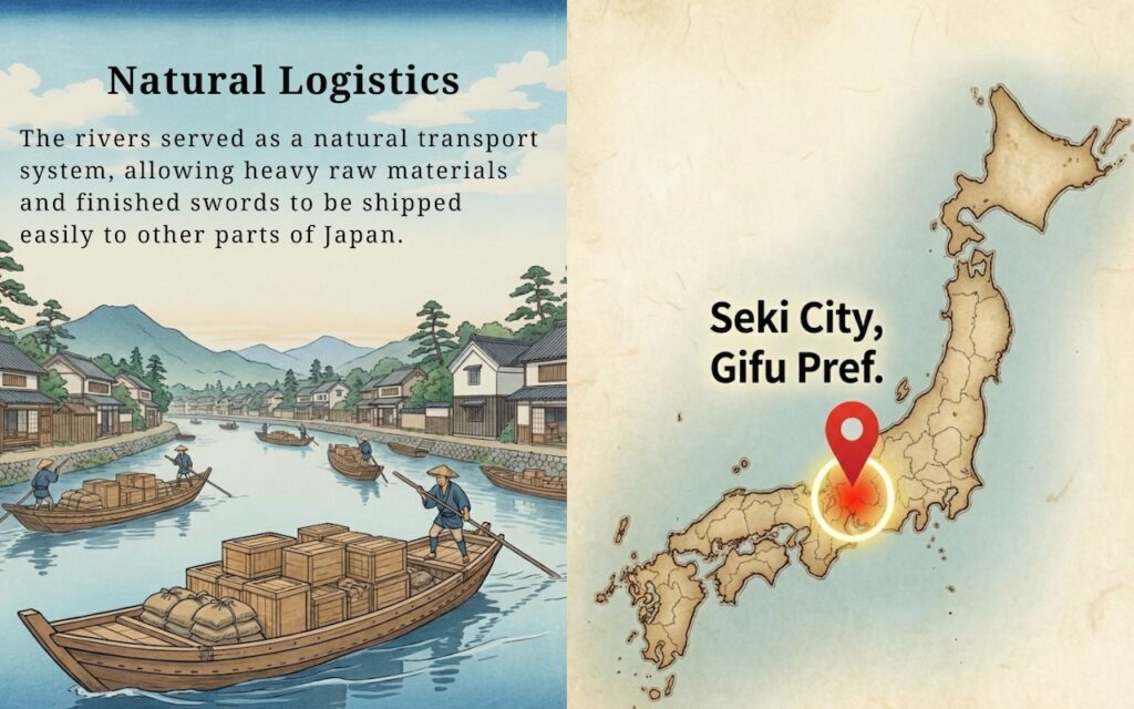 Illustration of traditional Seki, Gifu
